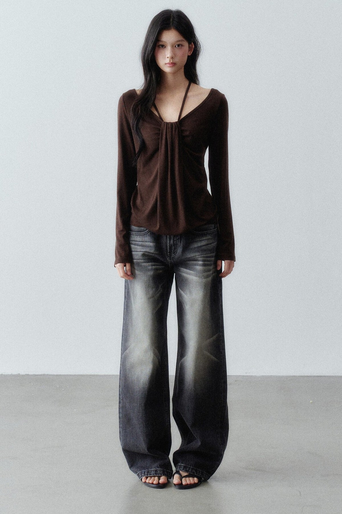 Lyocell Wool Large Round Neck T-shirt