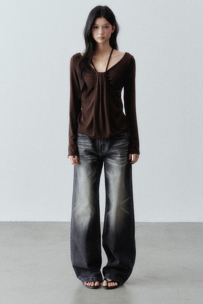 Lyocell Wool Large Round Neck T-shirt