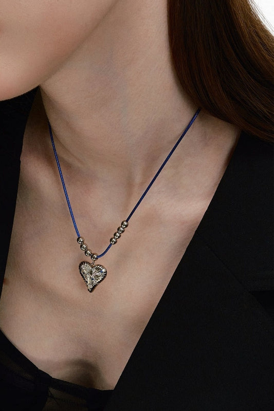 Braided Rope Pull Heart Necklace