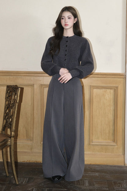 Pure Wool Round Neck Cardigan