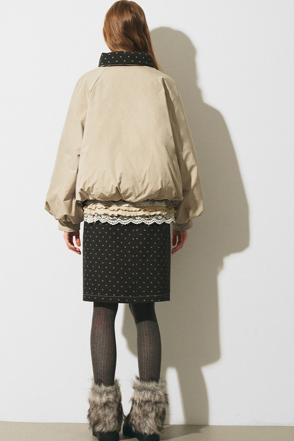 Reversible Polka Dot Bow Down Jacket