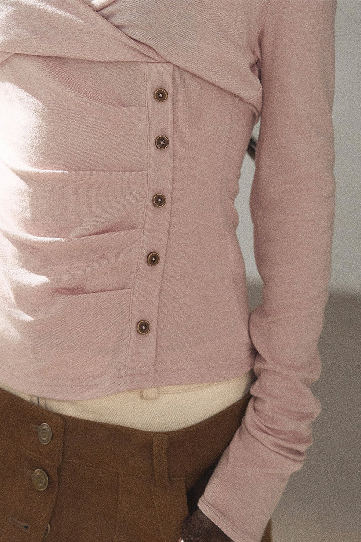 Long-Sleeve Halter Lace T-Shirt