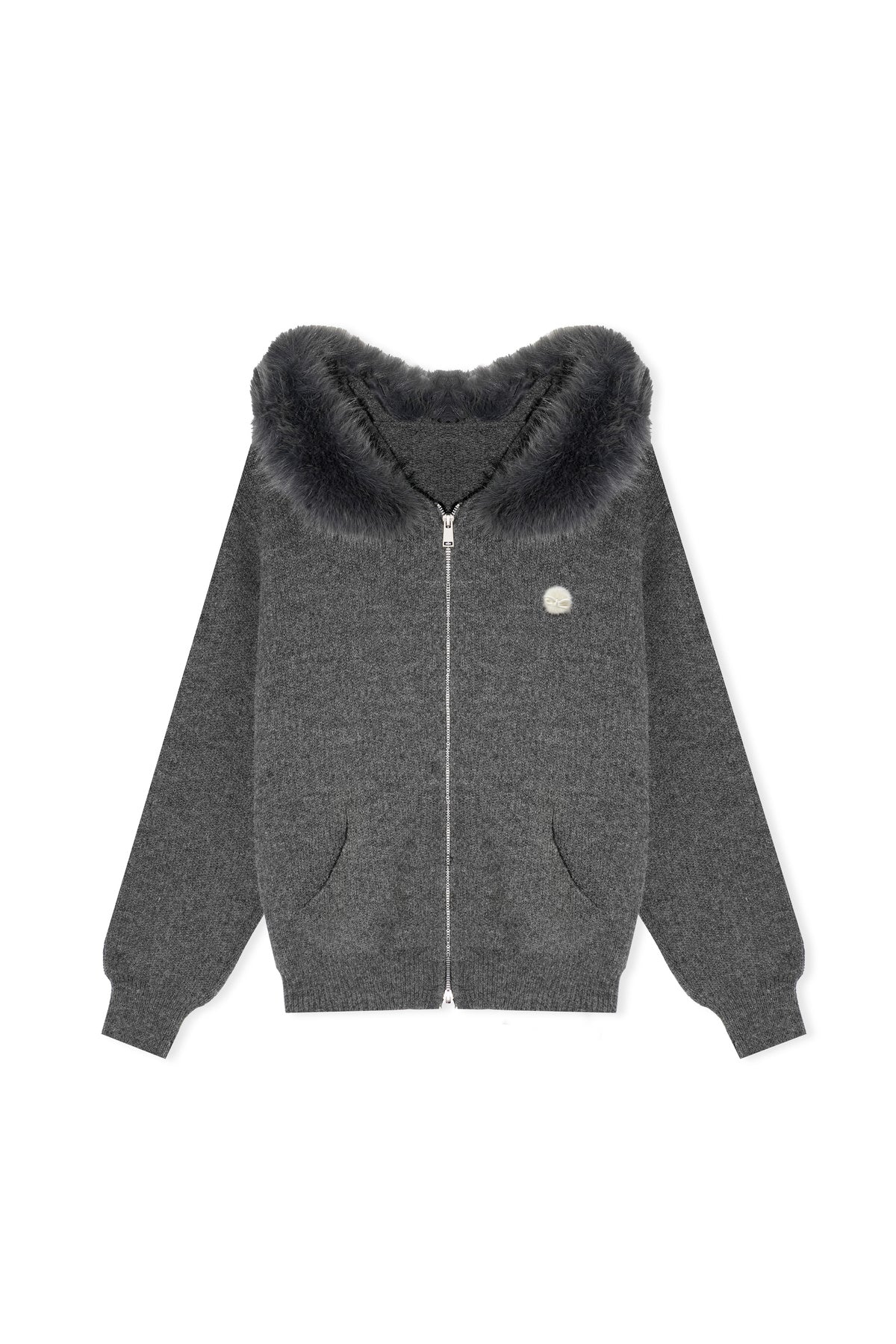 Detachable Fur Collar Hooded Jacket and Wide-Leg Pants Set-Up
