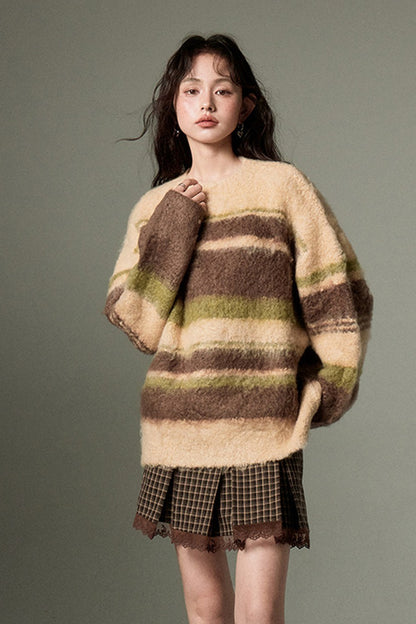 Color-Block Striped Sweater