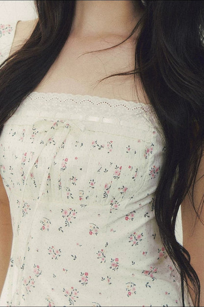 Floral Polka Dot A-Line Dress