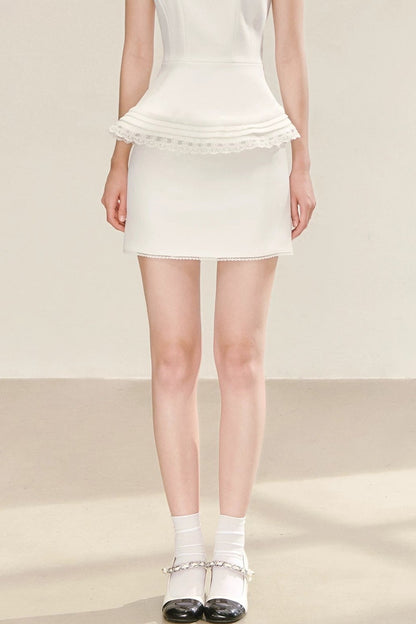 French Lace Collar Suit Skirt Set-Up