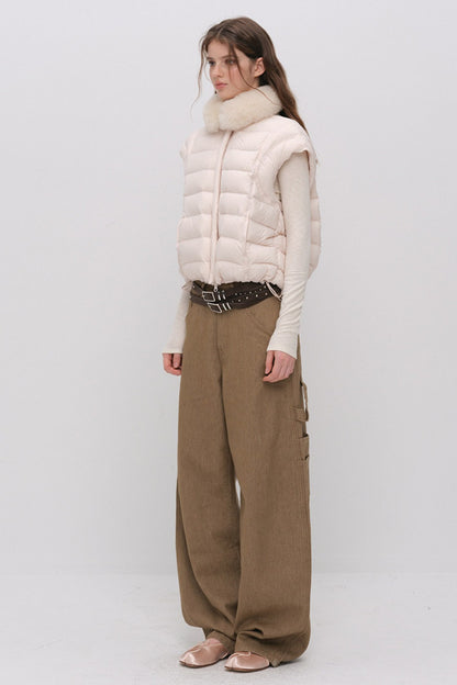 Convertible Detachable Knit Sleeve Down Vest