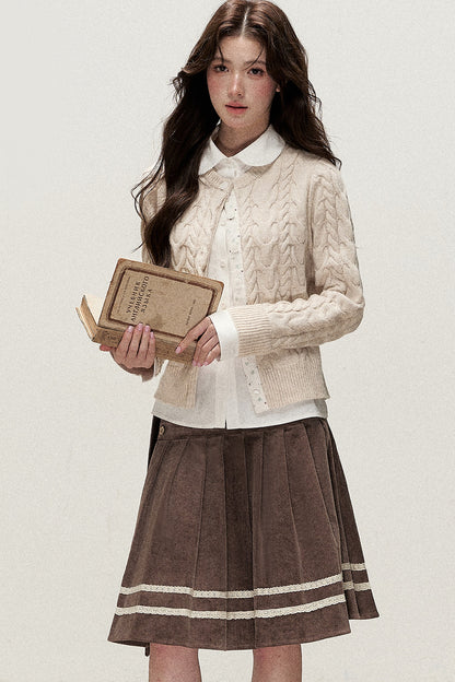 Plaid Layered-Look Knit Top