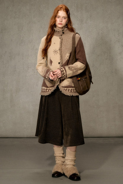 Jacquard Knit Cardigan