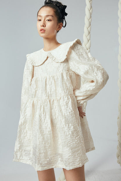 Ruffled Peter Pan Collar Dress