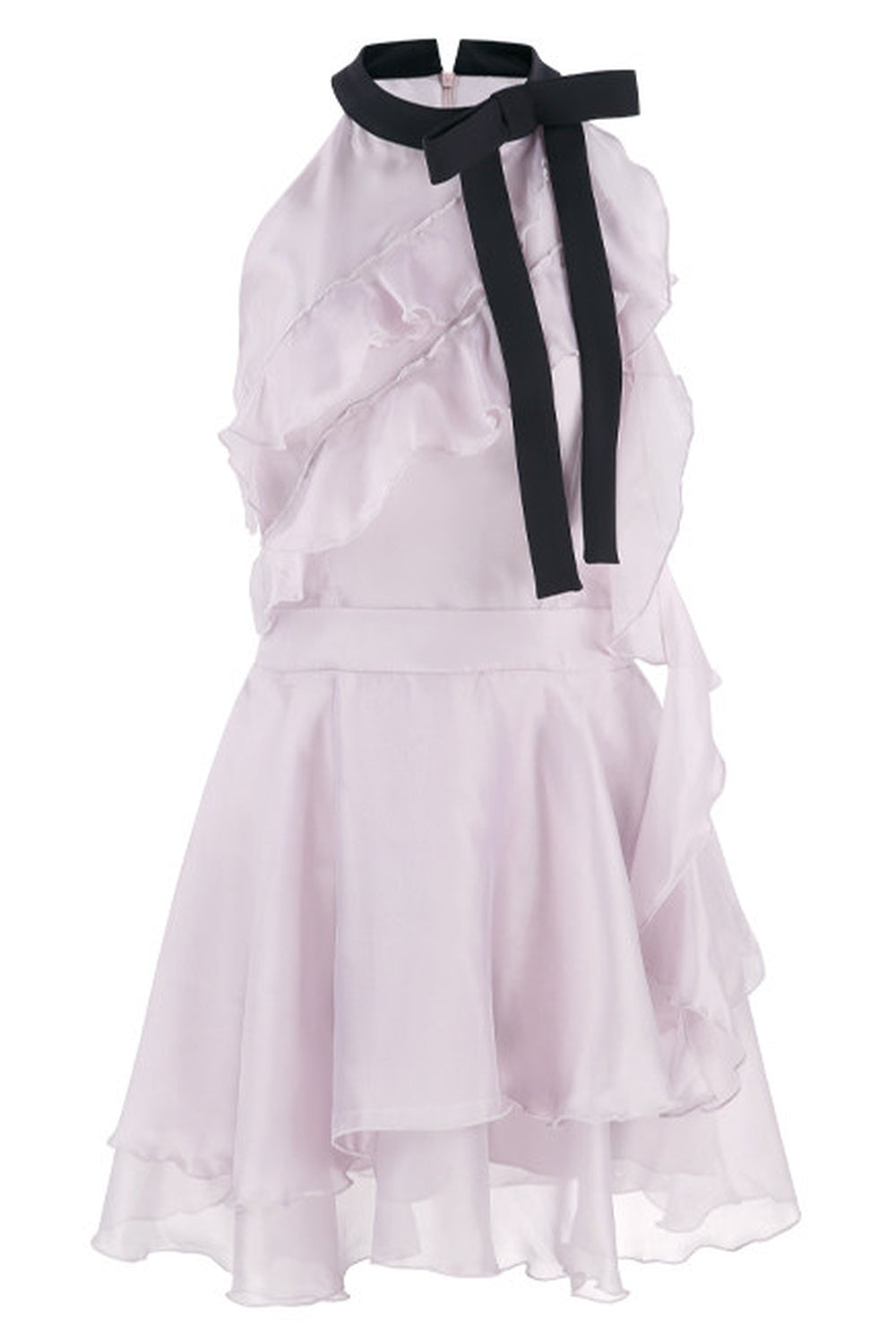Ruffled Purple Chiffon Dress