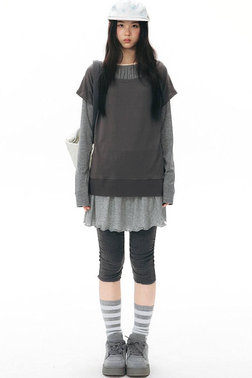 Color-Blocked Raglan Knit Blouse