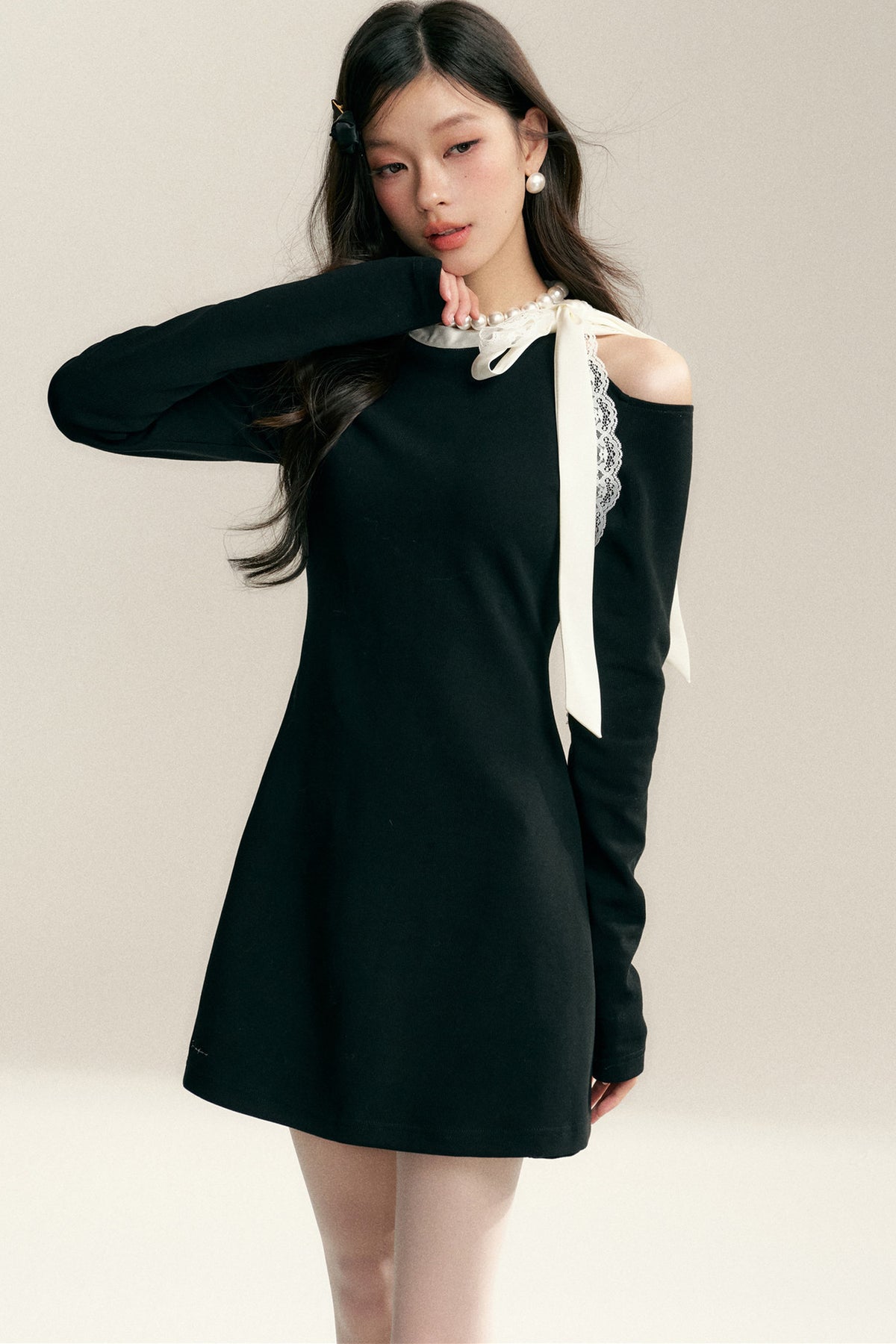 Black Lace Off-Shoulder Dress
