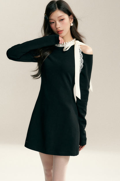 Black Lace Off-Shoulder Dress