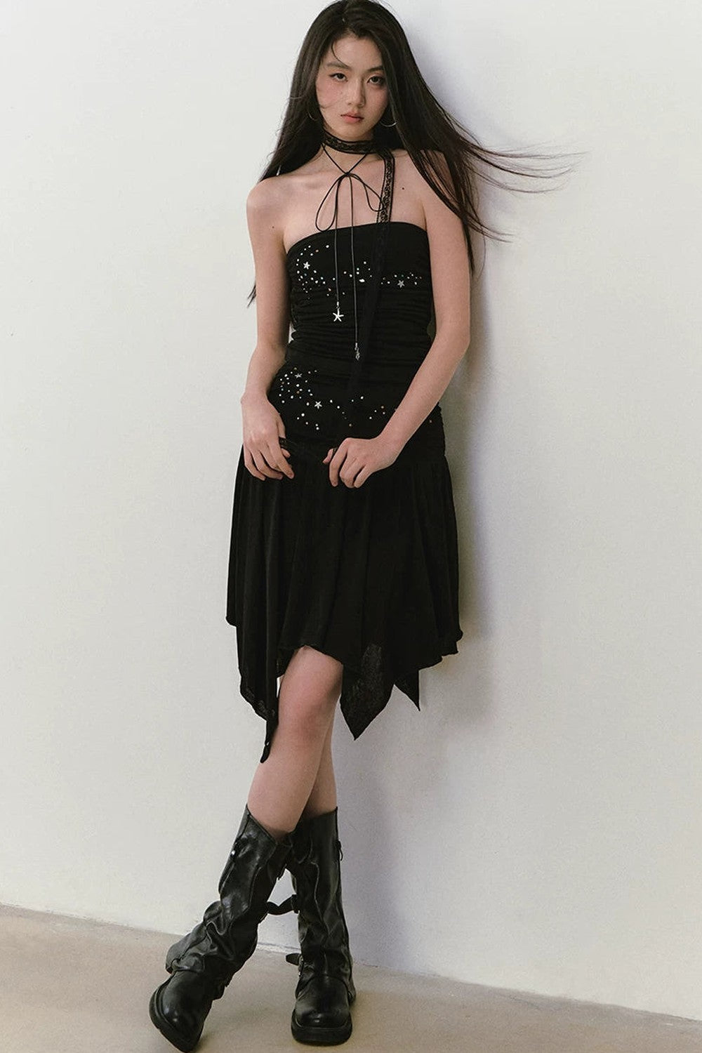 Star Beaded Pleated Bustier