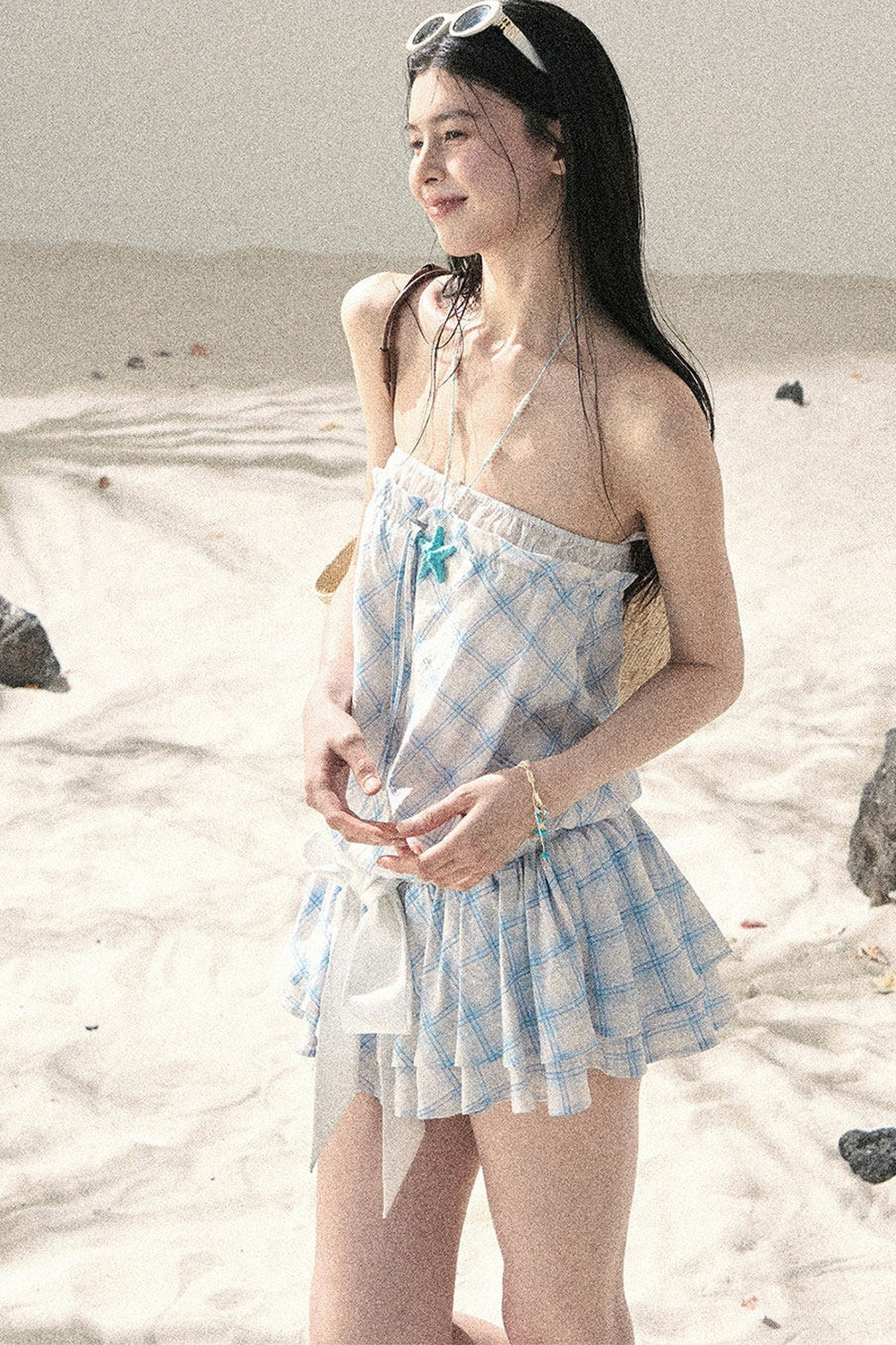 One-Shoulder French Quilted Dress