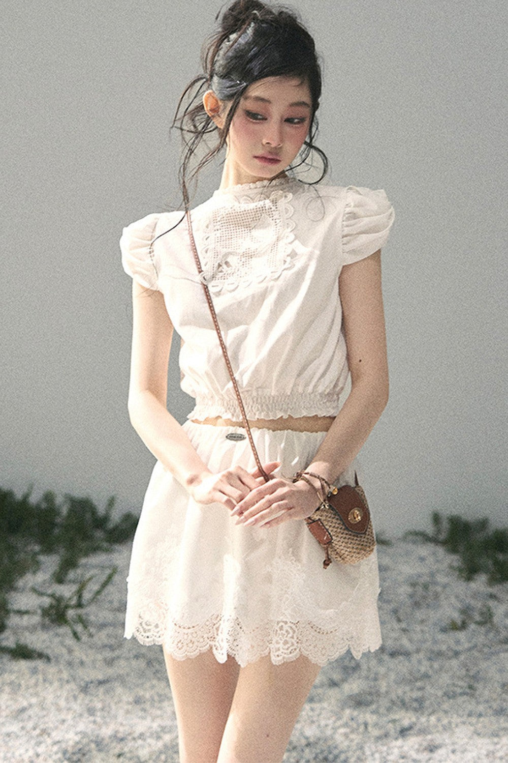 Rose Lace Reversible Two-Piece Set-Up