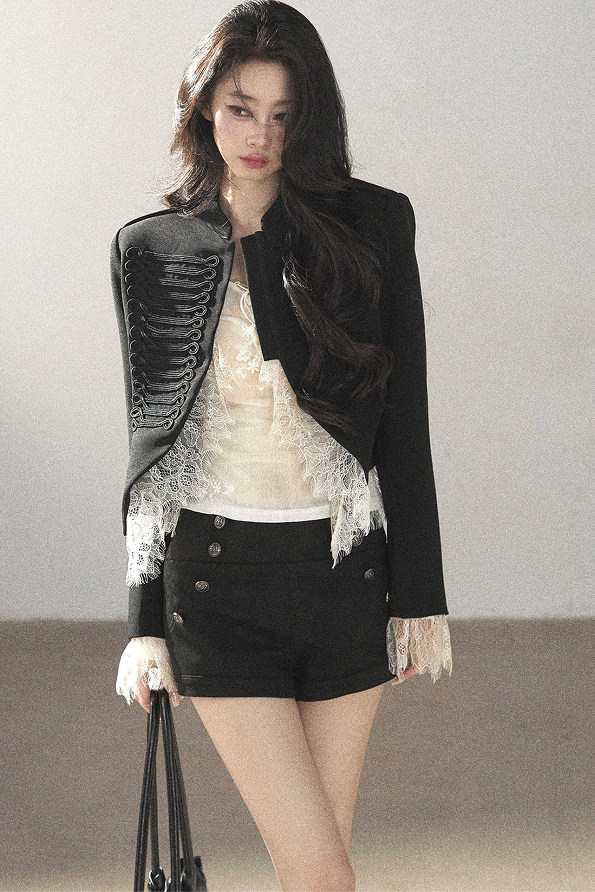 Ginkgo Leaf Veins Jacket Shorts Set-Up