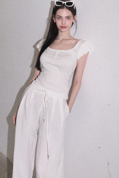 Lyocell Wool Embroidered Top