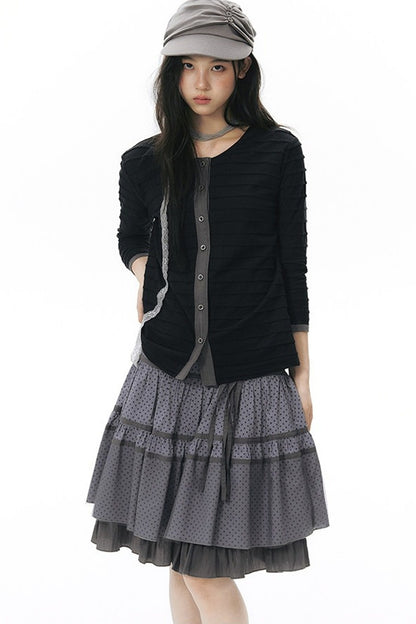 Haut cardigan tricoté à manches longues