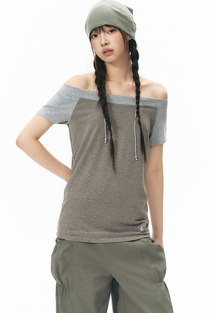 Patchwork Waistband Pocket Wide-Leg Cargo Pants
