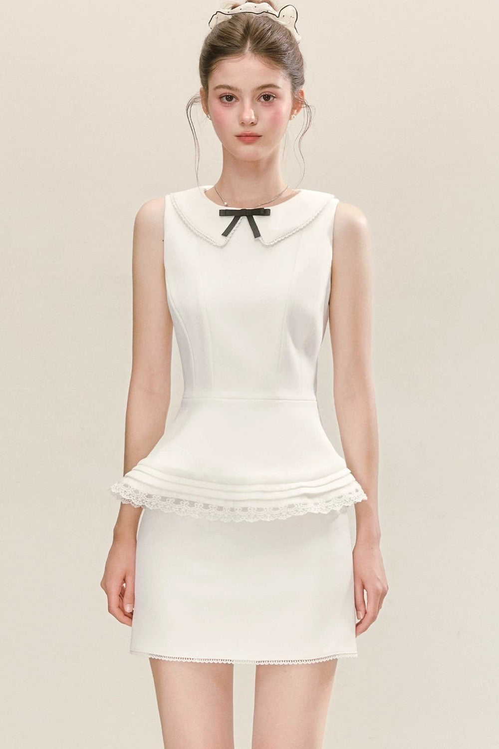 French Lace Collar Suit Skirt Set-Up