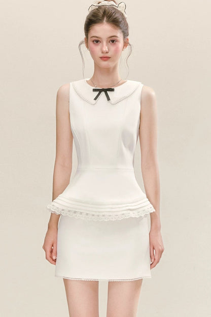 French Lace Collar Suit Skirt Set-Up