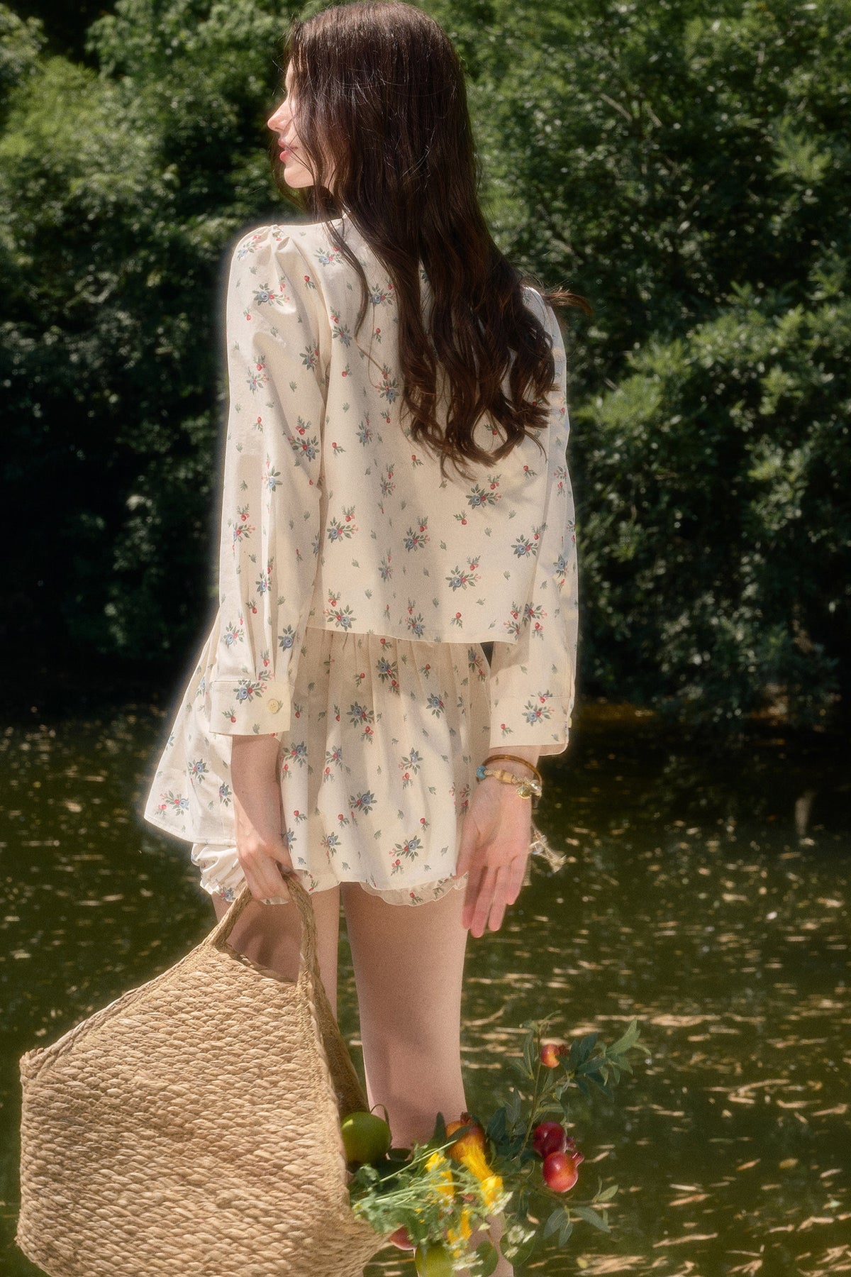 Floral Shirt and Skirt Set-Up
