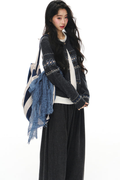 Fair Isle Wool Cardigan Set-Up
