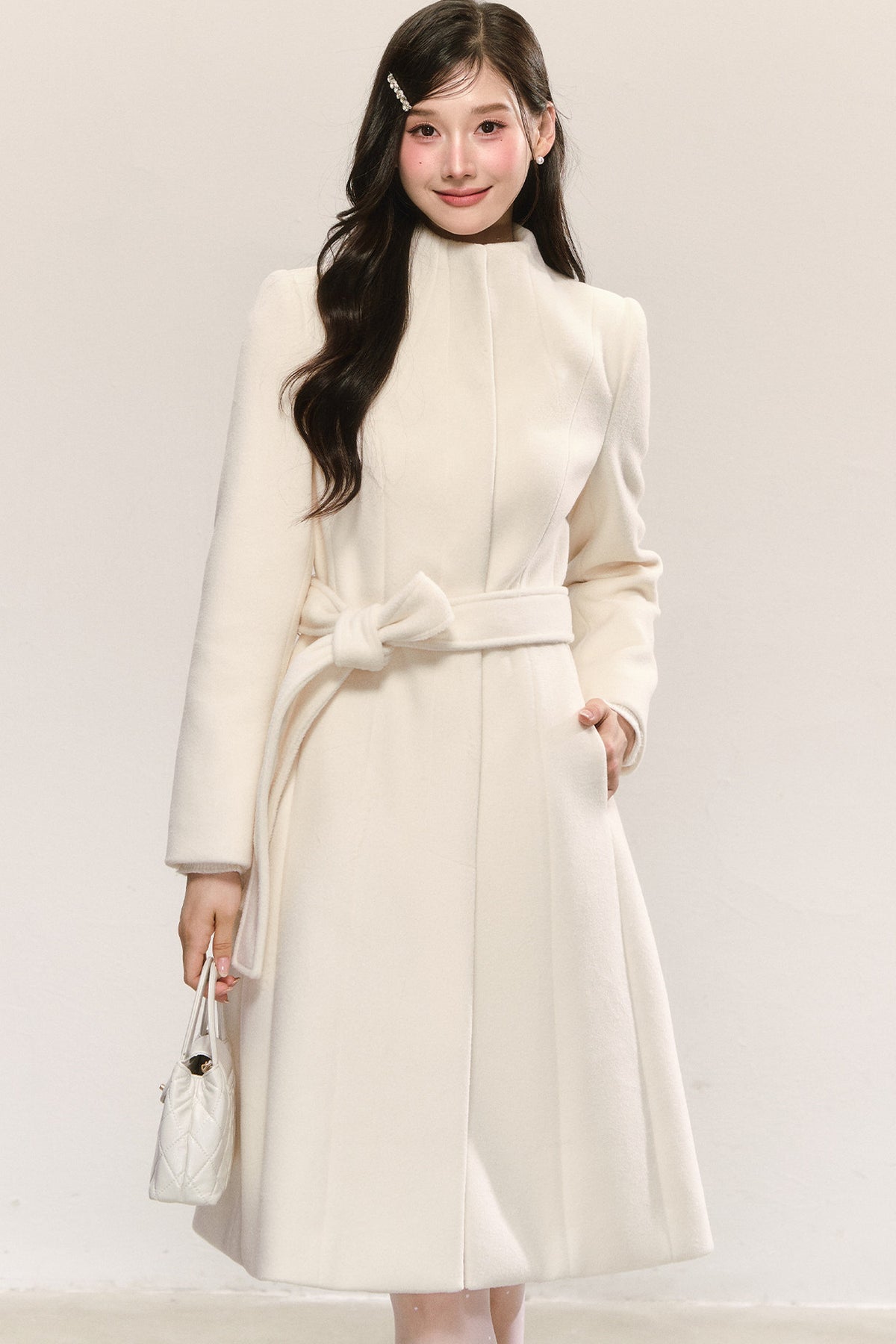 Belted Mid-Length Wool Jacket