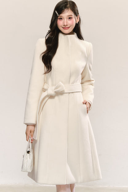 Belted Mid-Length Wool Jacket