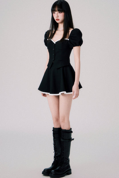 Strapless Corset Top and Puff Skirt Set-Up