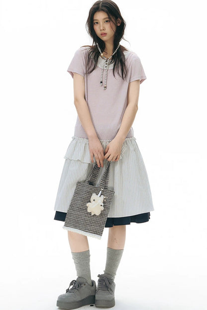 Retro Beaded Striped Envelope Bag