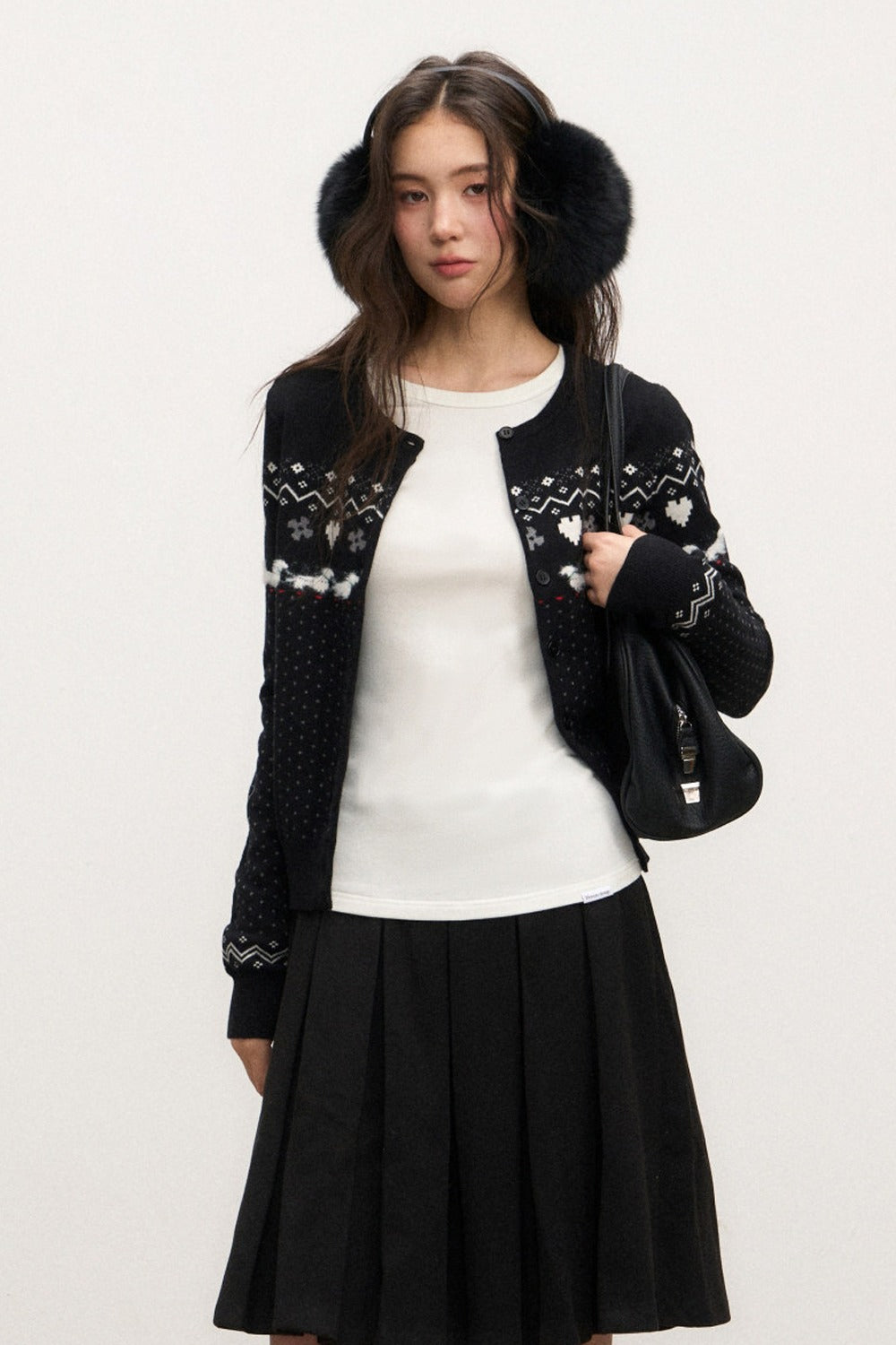 White Wool Knit Top Set-Up