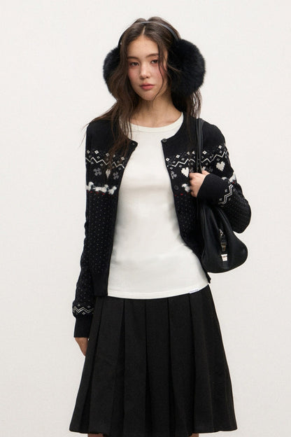 White Wool Knit Top Set-Up