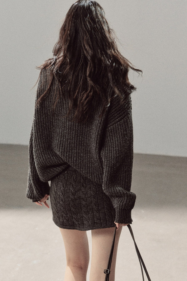 Silent Valley Wool Cable Knit Sweater and Pants Set-Up