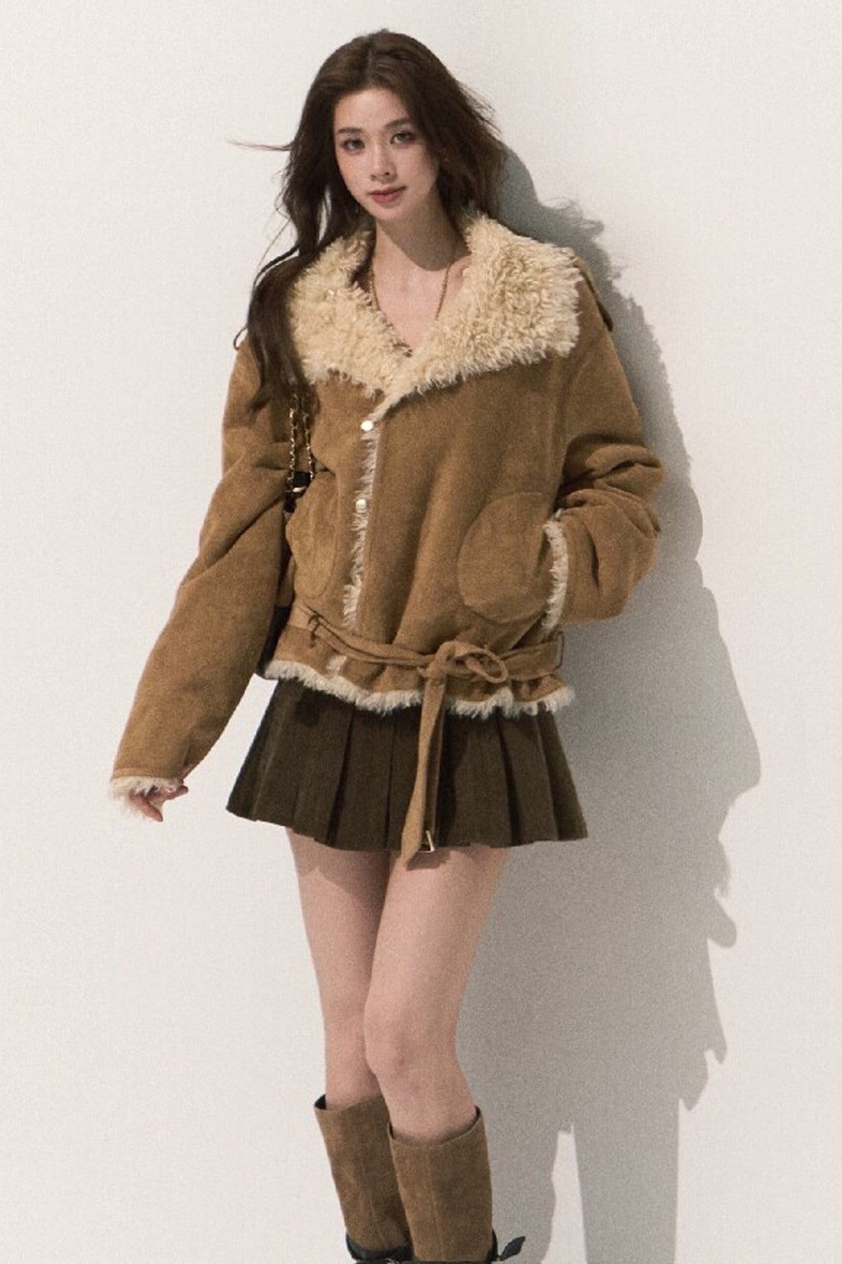 Reversible Suede Shearling Jacket Vest