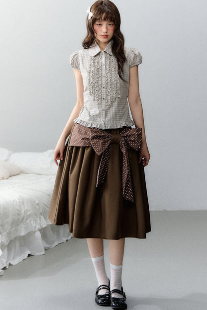 Polka Dot Retro Midi Skirt