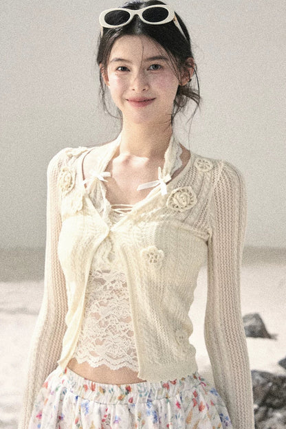 French Thin Sun Protection Cardigan Set-Up