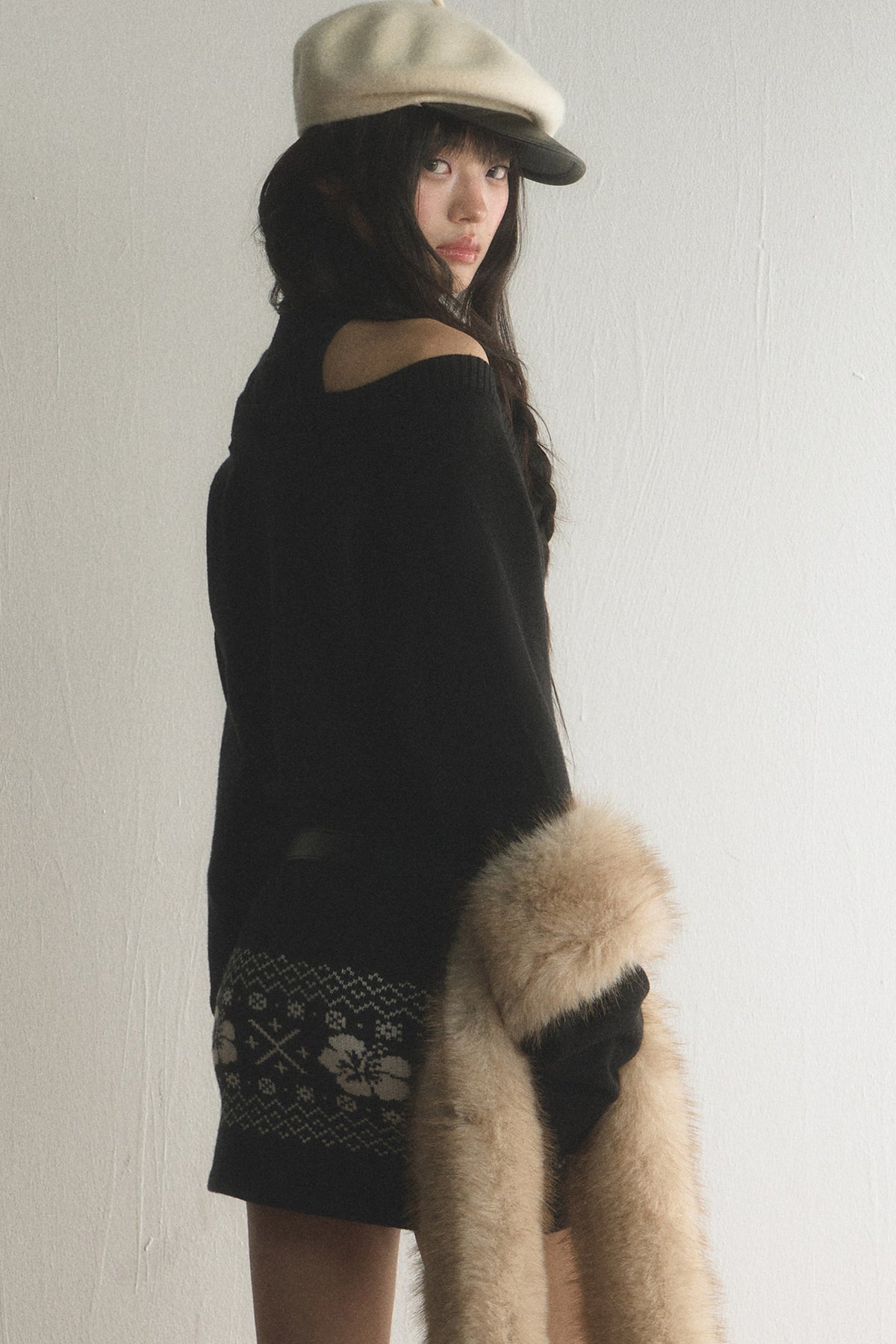 Fair Isle Knit Halter Vest and Bodycon Skirt Set