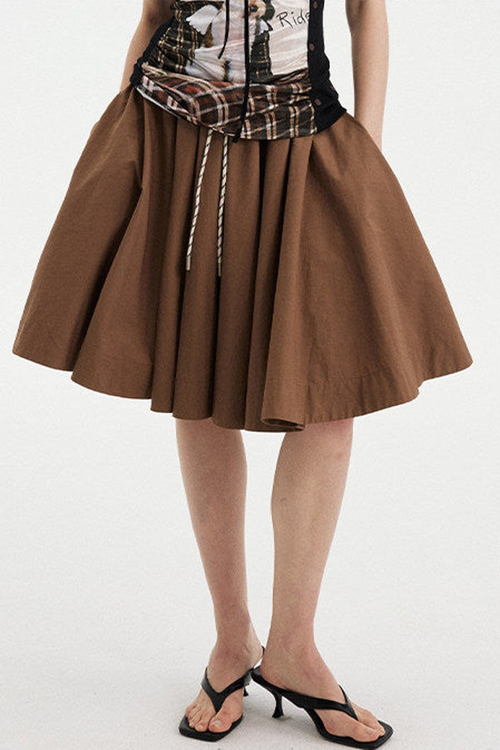 Low Waist Solid A-Line Skirt