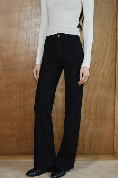 Pantaloni in cotone a vita alta