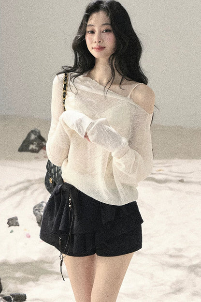 Conjunto de Top Hazy Mist Sin Hombros