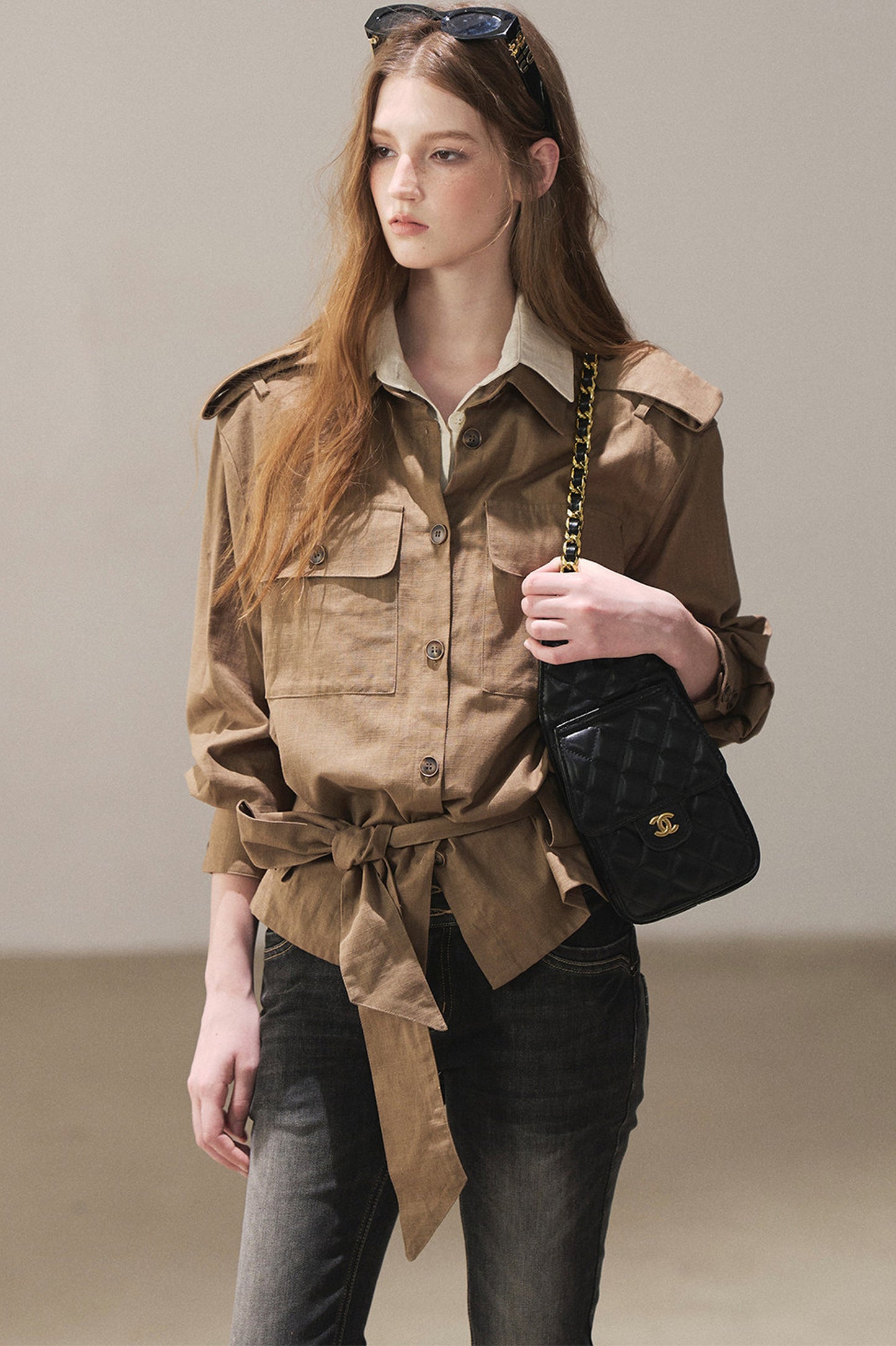 Linen Belted Shirt