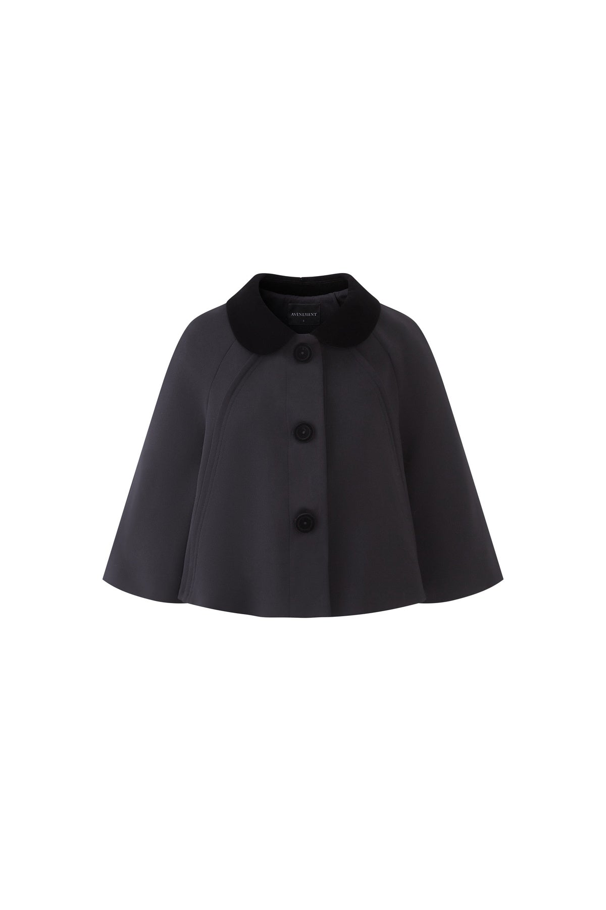 Short Velvet Doll Collar Cape
