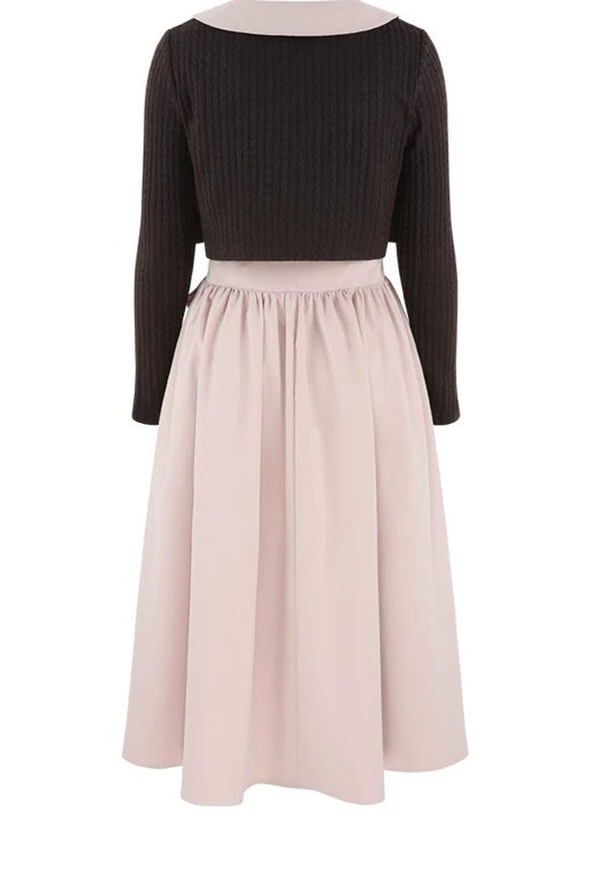 Collar Knitted Overlay Long Dress