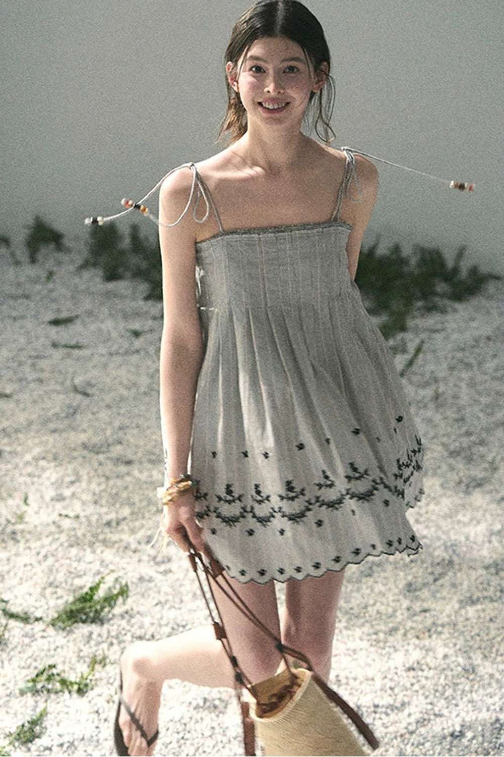 Double-Sided Wave Hem Dress