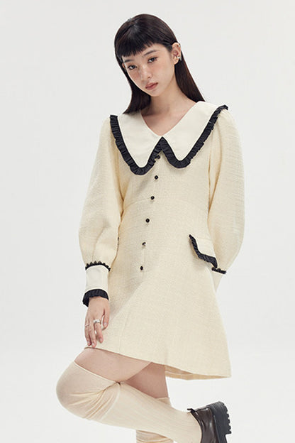 High Waist A-Line Lamb Leg Dress