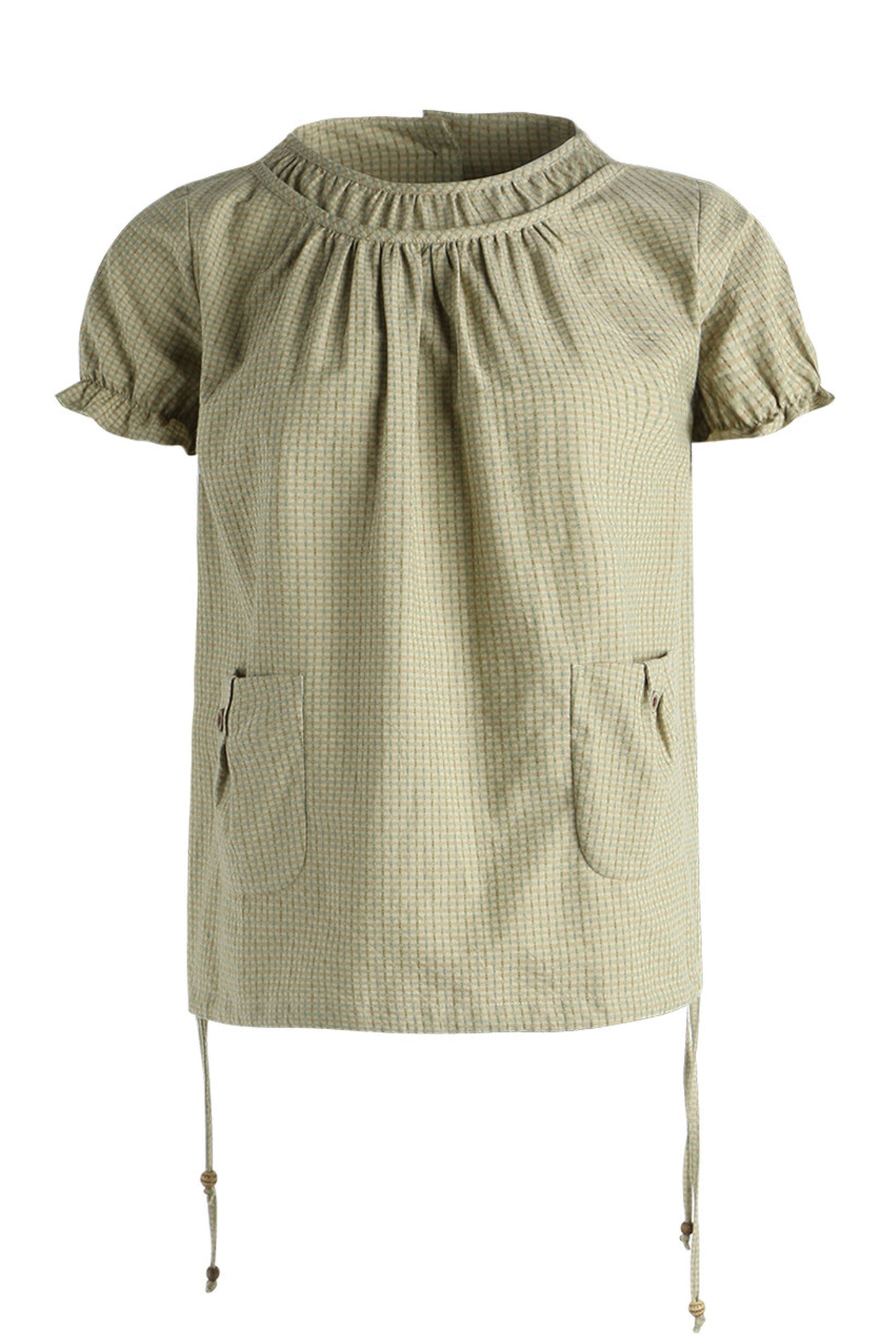Camicia girly con maniche a sbuffo e girocollo