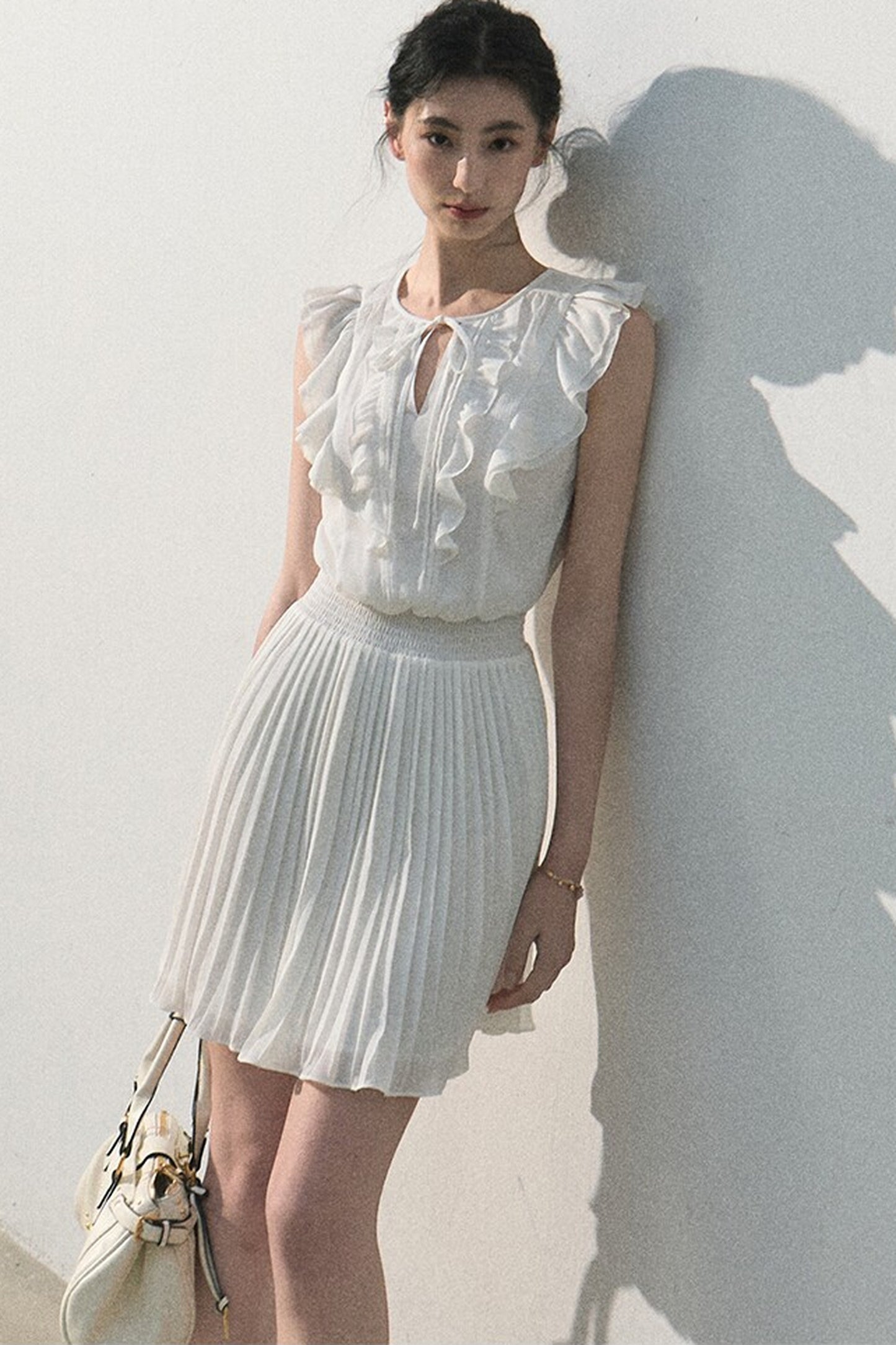 Pure White Chiffon Dress
